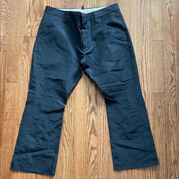 DSquared2 Black Cotton Silk Blend Cropped Pants  Sz 42 - Picture 1 of 9